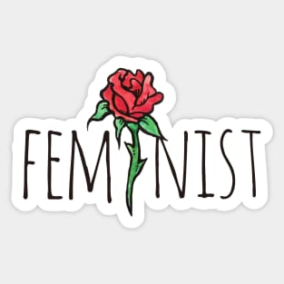 Feminist Rose Sticker